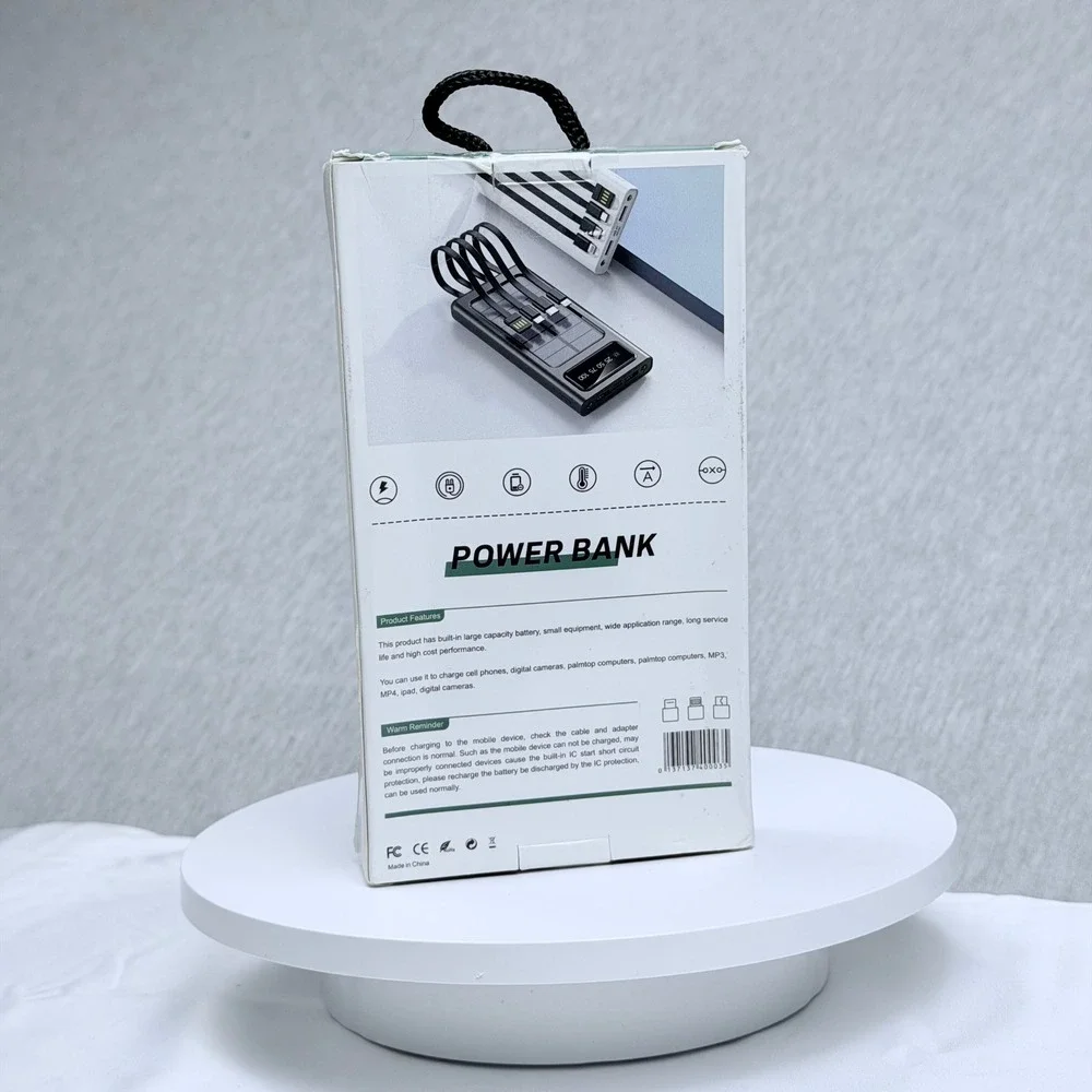 Solar Power Bank Mdl 900 White Portable Charger 2 USB Output Micro Type-C Input